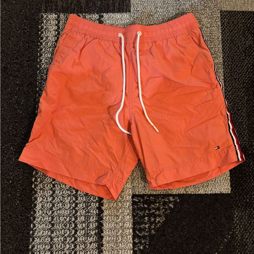 Tommy Hilfiger Salmon Color Lined Swim Trunks